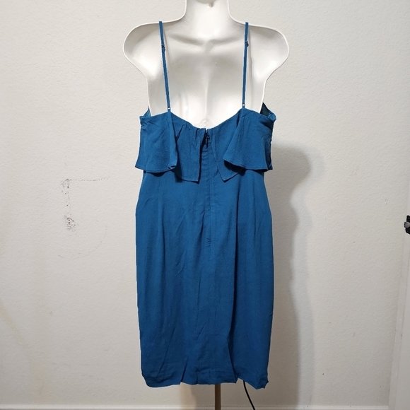 J. Crew Blue Sundress with Ruffled Tiered Design and Spaghetti Straps - Picture 6 of 8